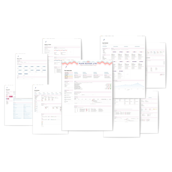 Mockup Flow Notion Pages assemblées